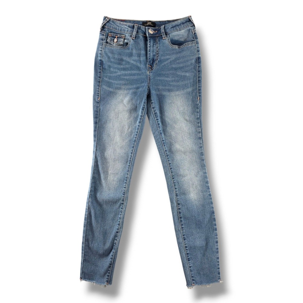 True Religion Halle High Rise Super Skinny Raw Hem Flap Pocket Blue Jeans 25 - Picture 3 of 11